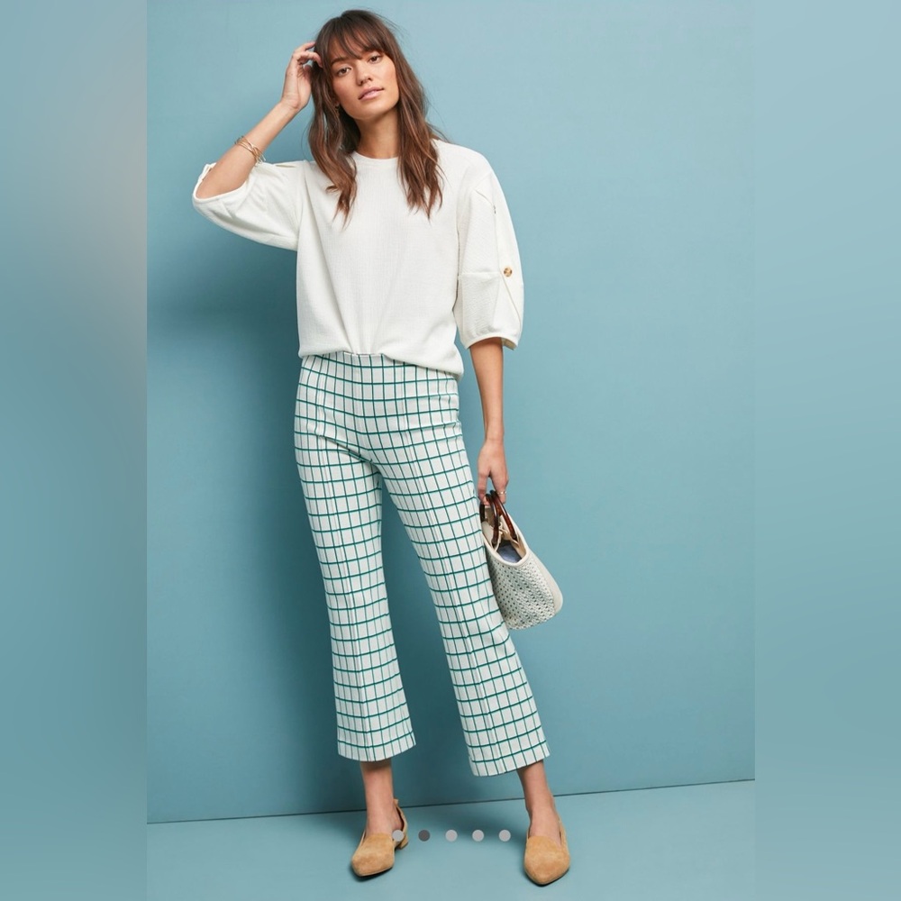 Anthropologie The Essential Cropped Flare Trousers - Picture 2 of 11